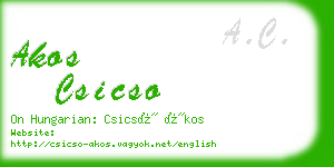 akos csicso business card